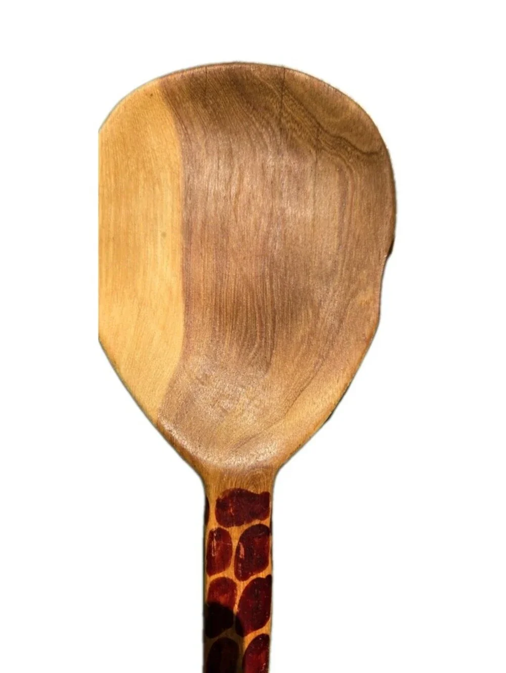 Hand Carved Wood Giraffe Salad Spoon & Fork Utensil Set
